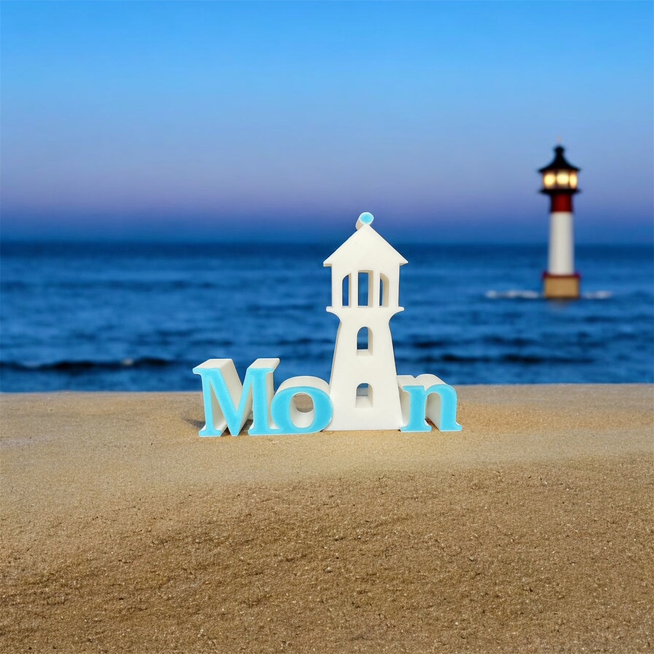 Moin Aufsteller mit Leuchtturm