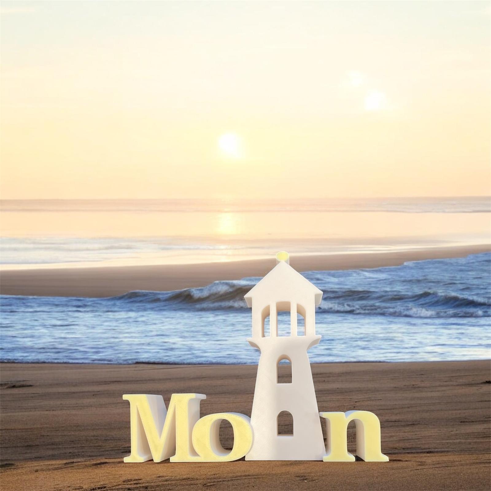 Moin Aufsteller mit Leuchtturm Gelb