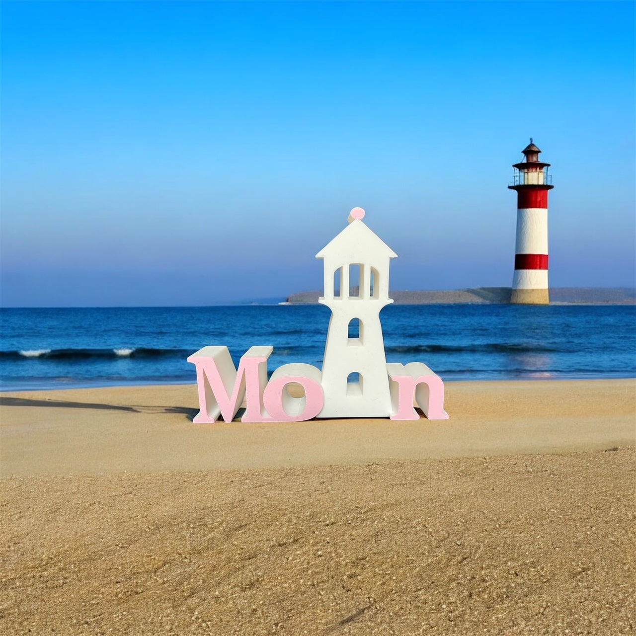 Moin Aufsteller mit Leuchtturm Gelb