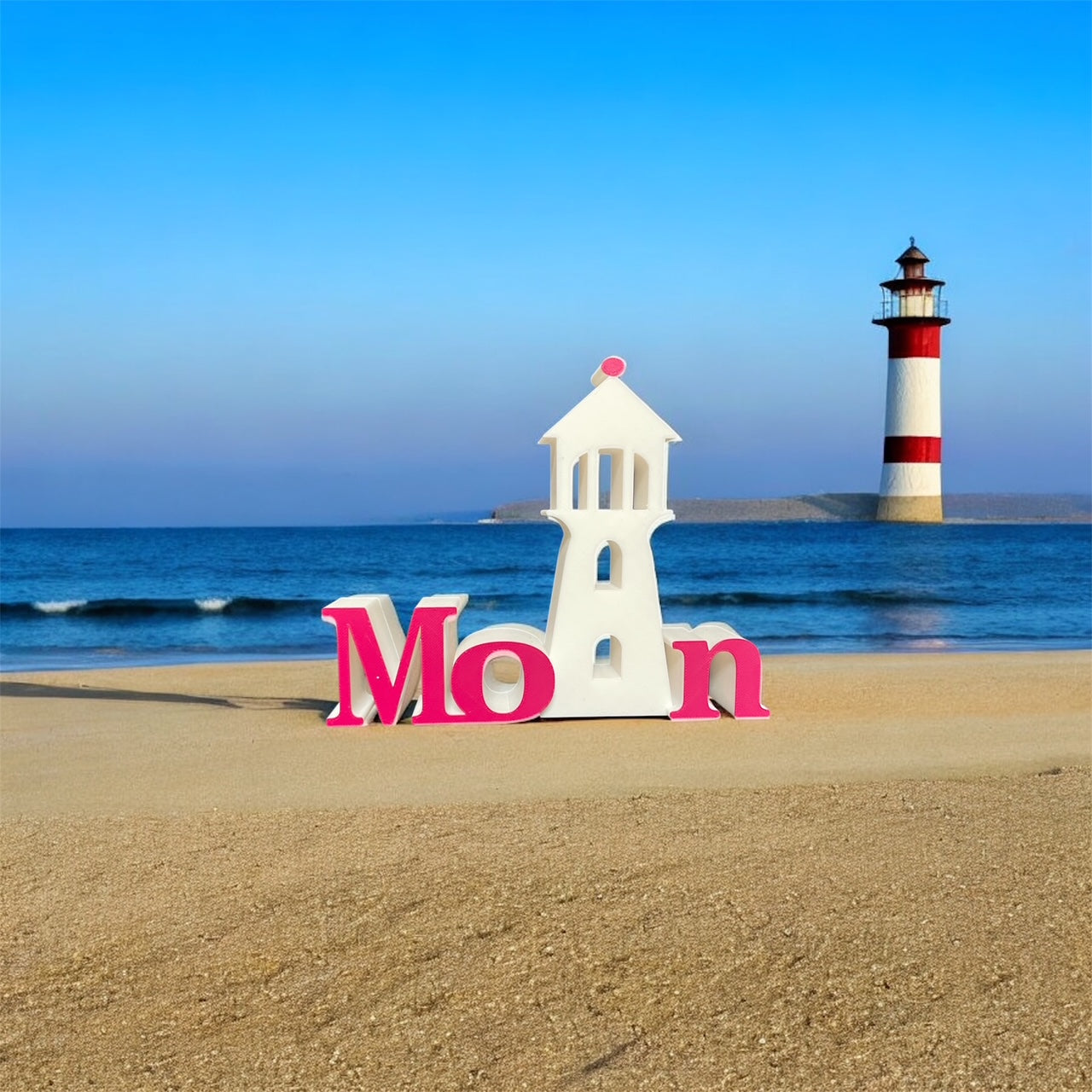 Moin Aufsteller mit Leuchtturm Gelb